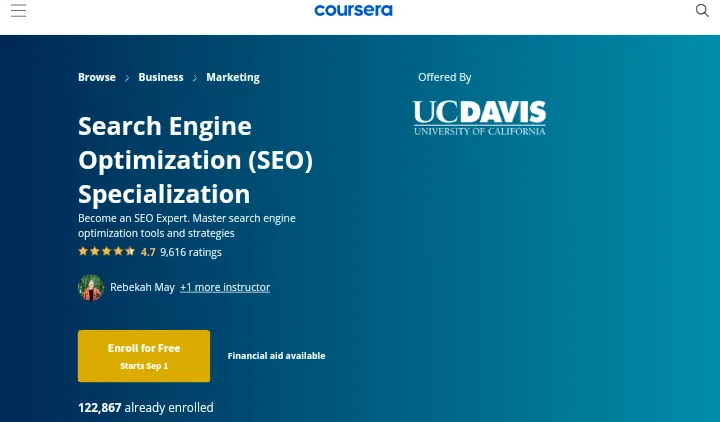 Coursera Free SEO Course