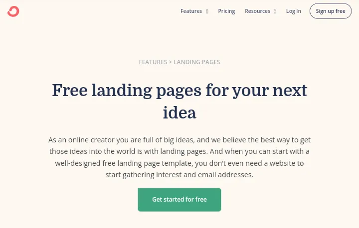 ConvertKit Free Landing Page Builders